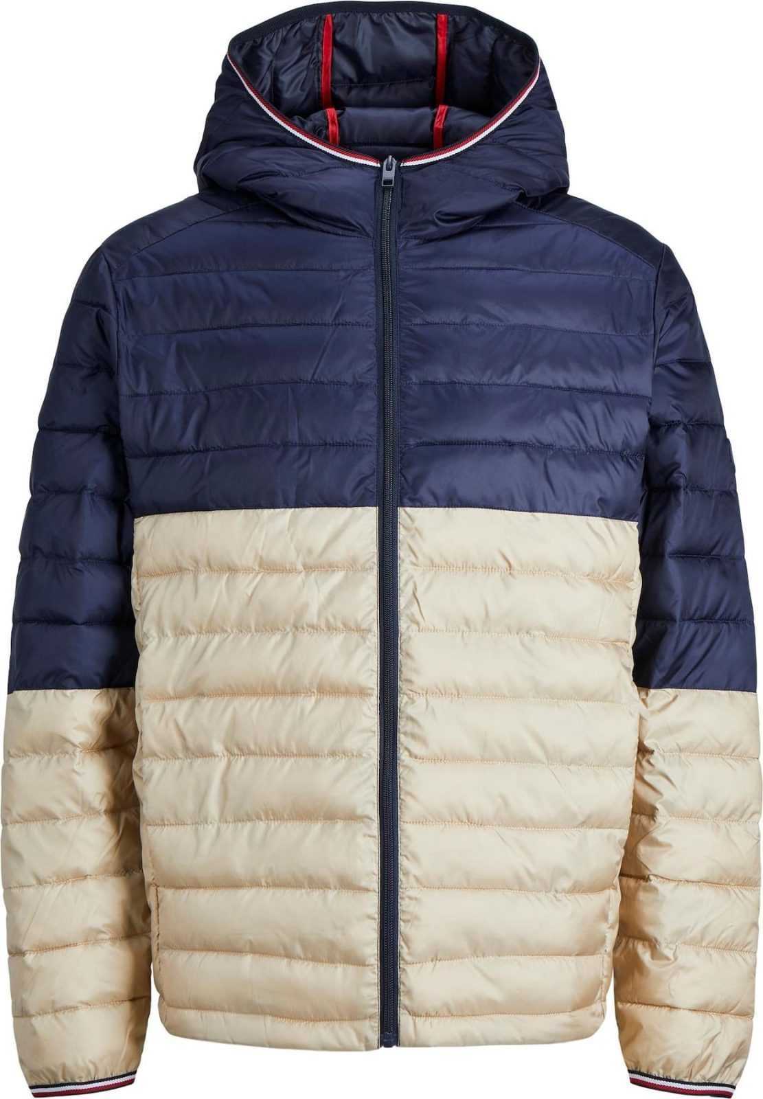 JACK & JONES Přechodná bunda 'Adam' béžová / námořnická modř