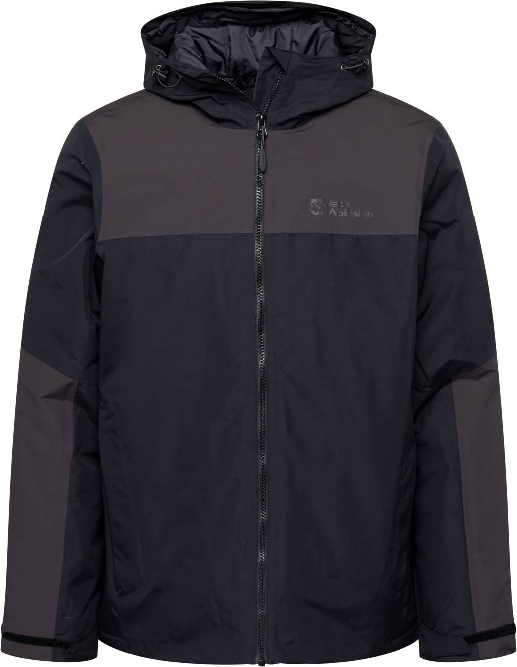 JACK WOLFSKIN Outdoorová bunda 'JASPER' tmavě šedá / černá