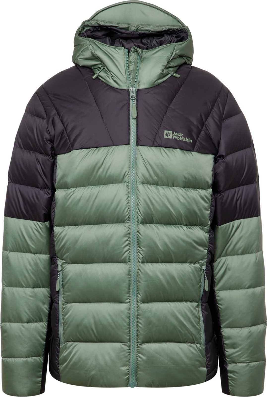 JACK WOLFSKIN Outdoorová bunda 'NEBELHORN' tmavě zelená / černá