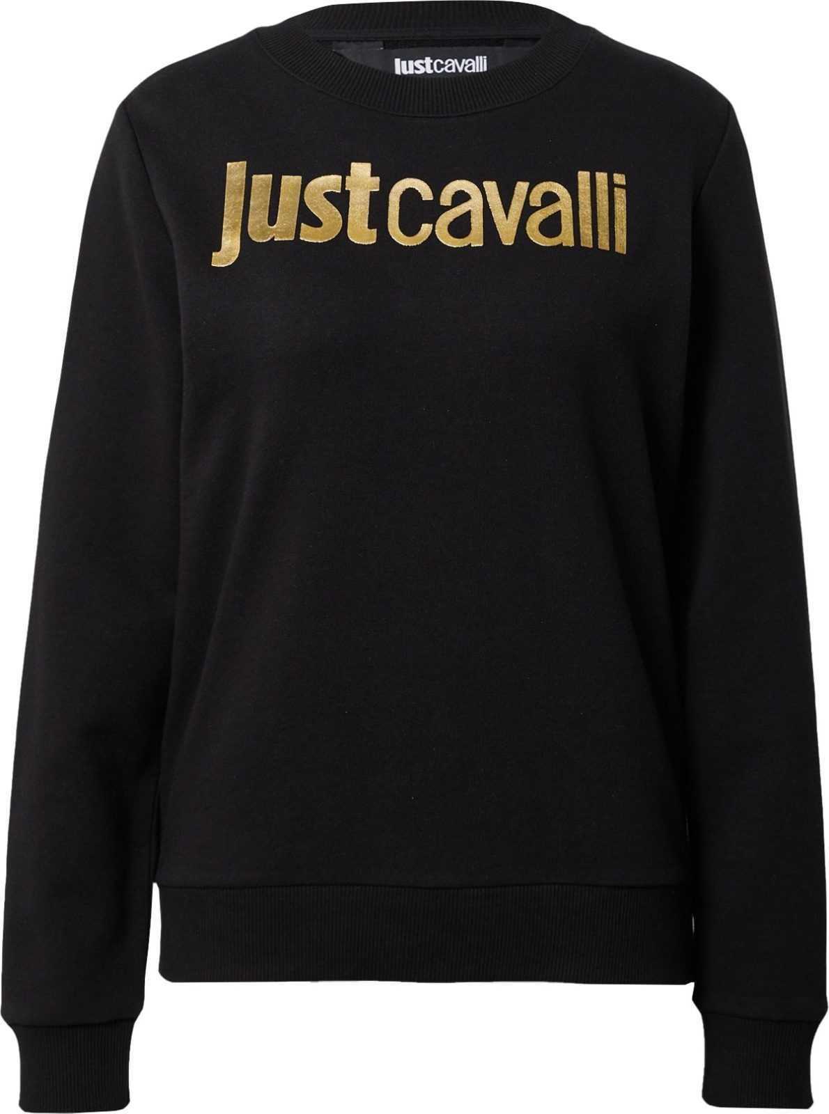 Just Cavalli Mikina zlatá / černá