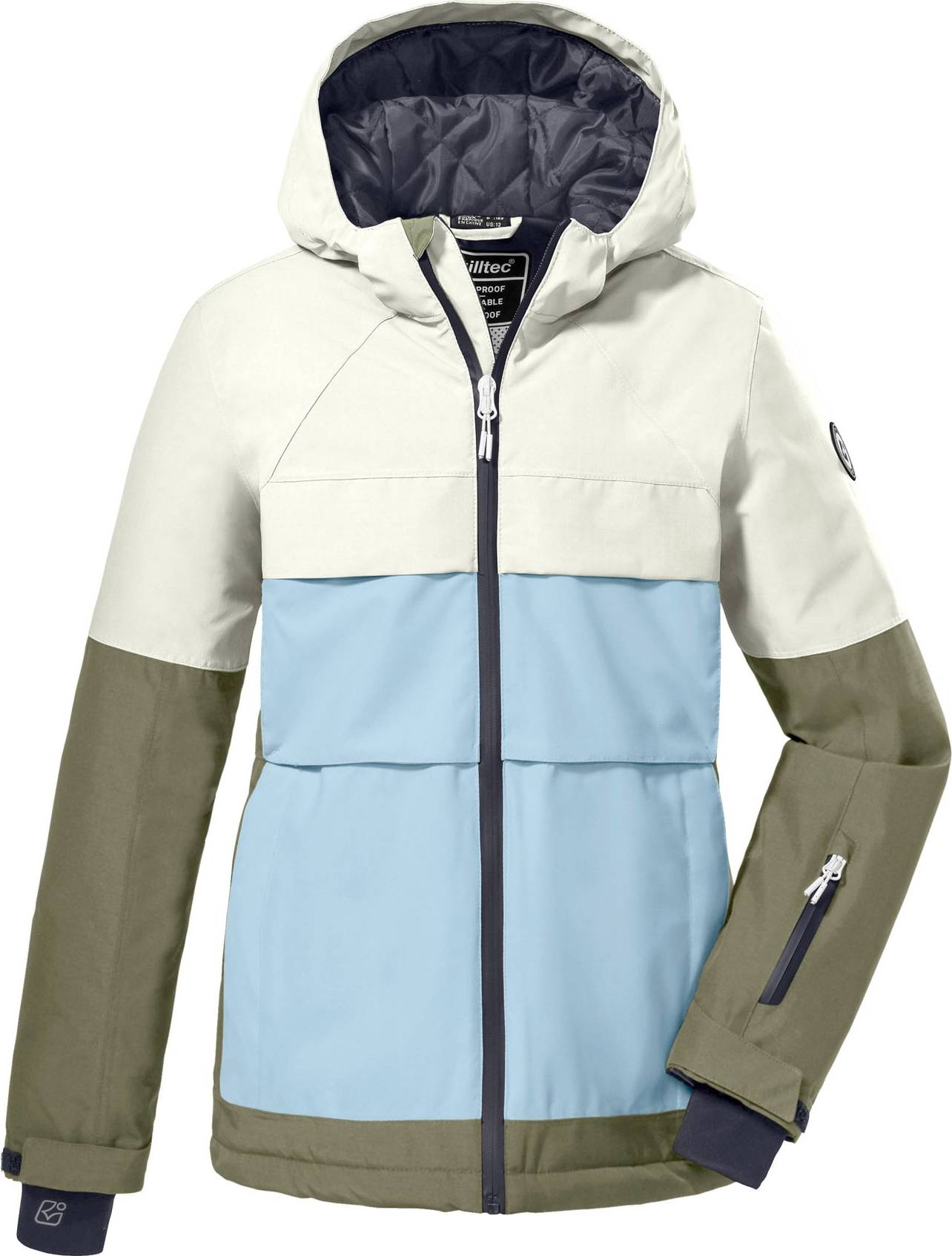 KILLTEC Outdoorová bunda námořnická modř / světlemodrá / khaki / přírodní bílá