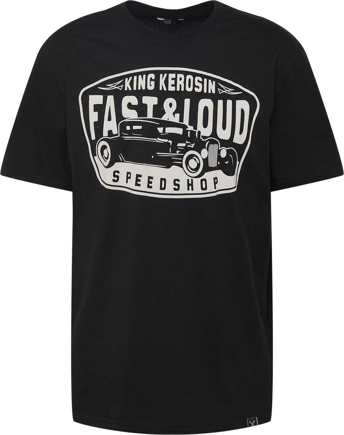 King Kerosin Tričko 'Fast &Loud' černá / bílá
