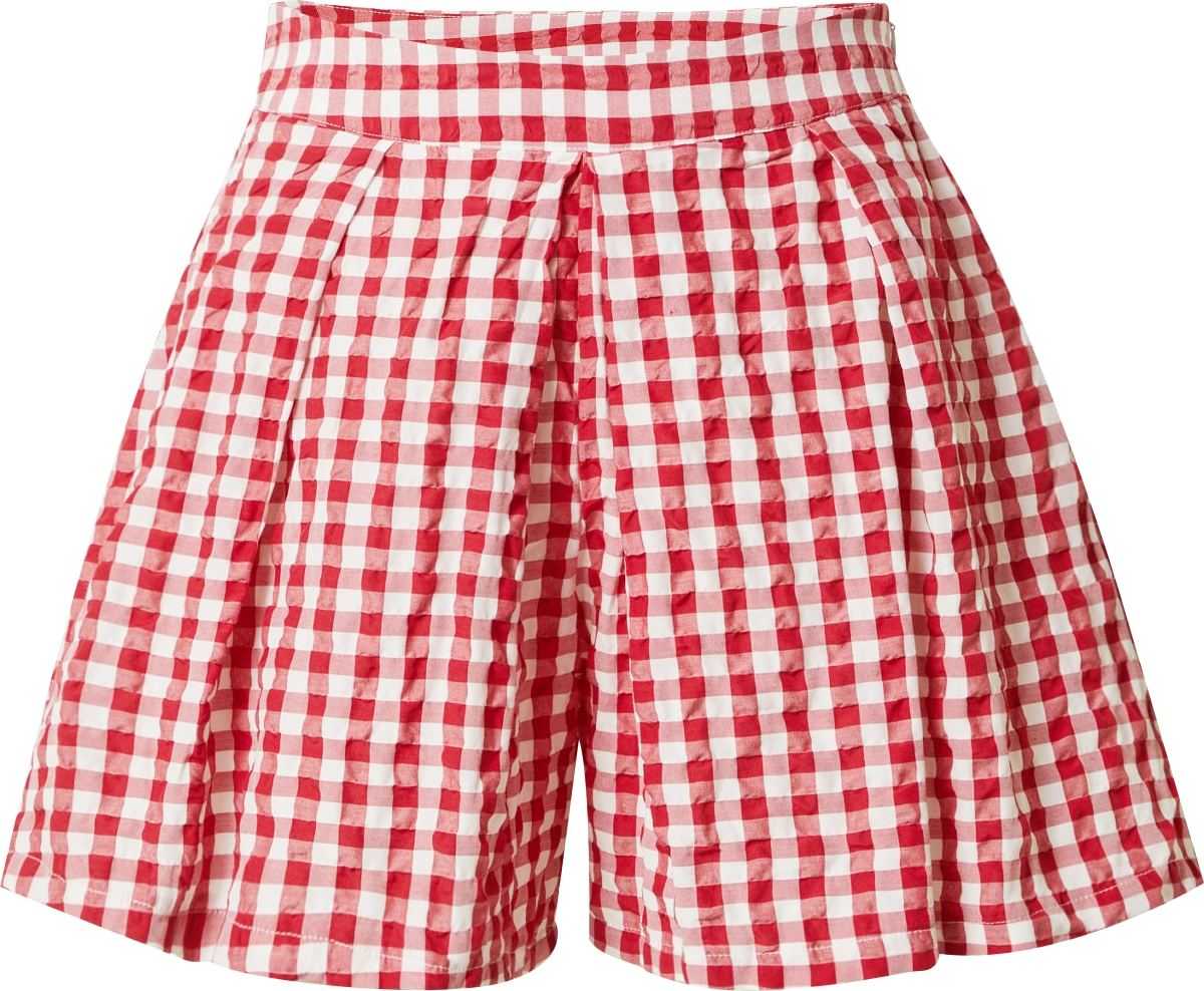 Koton Kalhoty se sklady v pase červená / bílá
