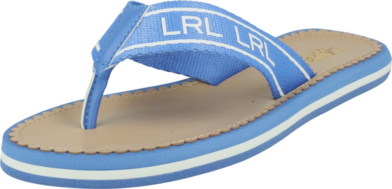 Lauren Ralph Lauren Žabky 'Roxxy' světlemodrá / bílá