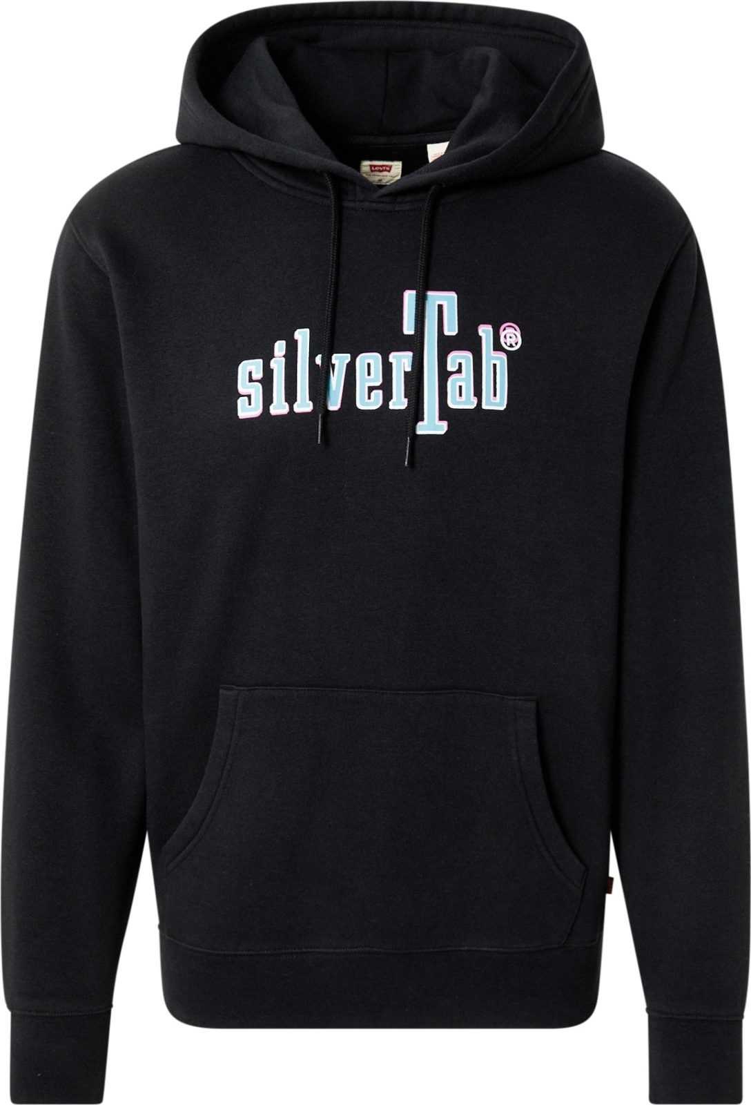 LEVI'S Mikina 'STANDARD GRAPHIC HOODIE MULTI-COLOR' světlemodrá / černá / bílá