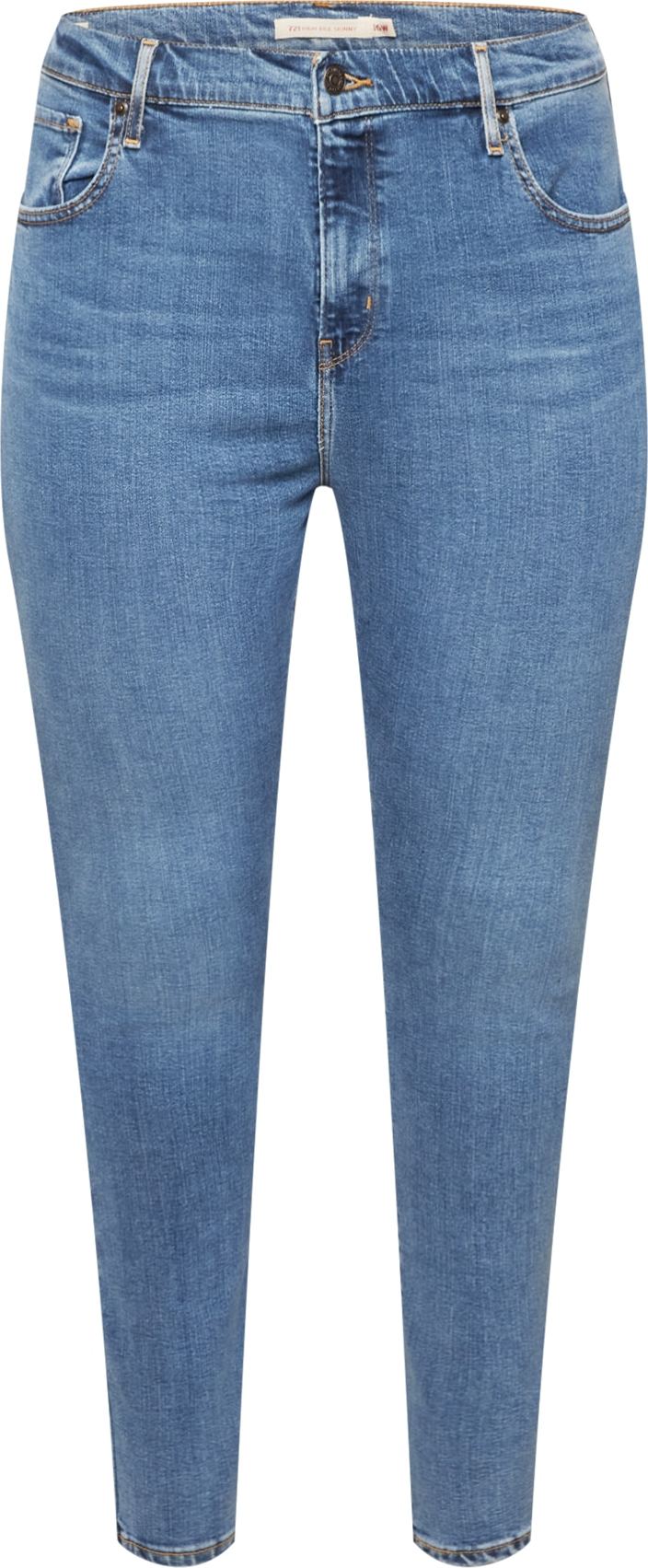 Levi's® Plus Džíny '721 PL HI-RISE SKINNY DARK INDIGO - WORN IN' modrá džínovina