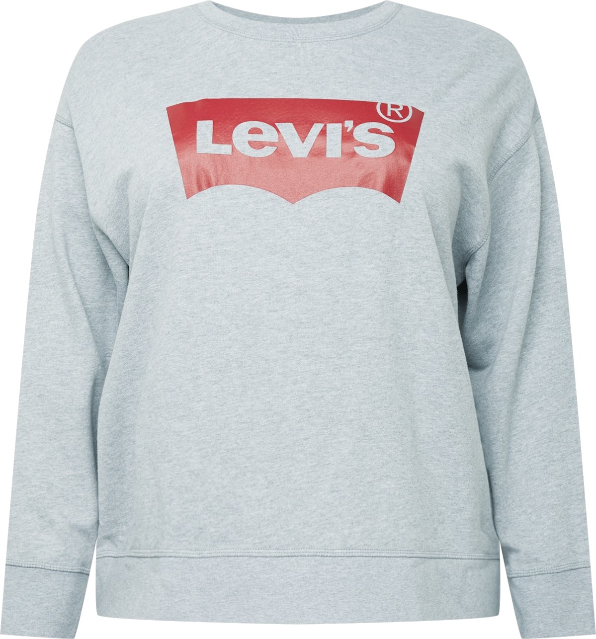 Levi's® Plus Mikina 'PL GRAPHIC STANDARD CREW GREYS' šedý melír / červená