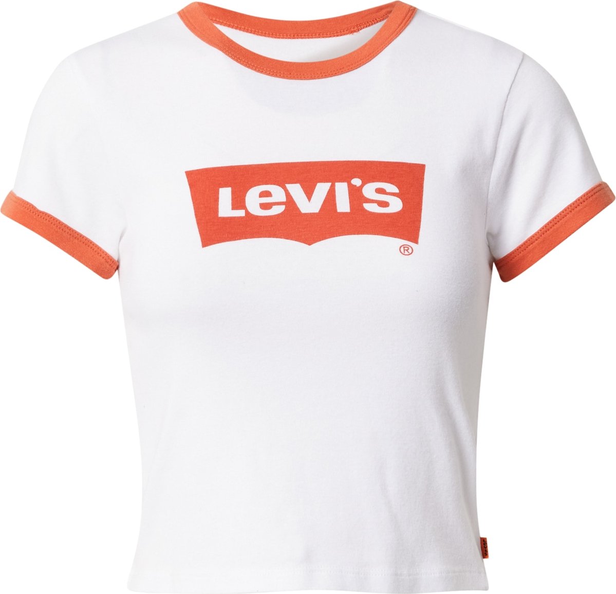 LEVI'S Tričko 'GRAPHIC RINGER MINI TEE YELLOWS/ORANGES' červená / bílá