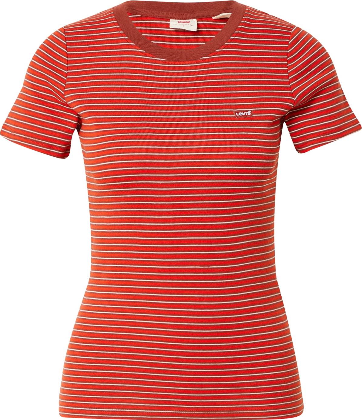 LEVI'S Tričko 'SS RIB BABY TEE REDS' hnědá / červená / bílá