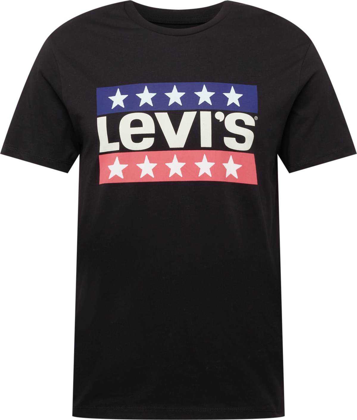 LEVI'S Tričko 'LSE_GRAPHIC CREWNECK TE BLACKS' námořnická modř / lososová / černá / bílá