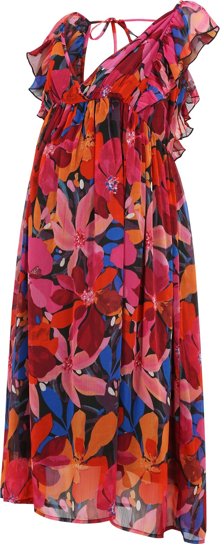 Mamalicious Curve Letní šaty 'APRILIA' modrá / fialová / oranžová / pink