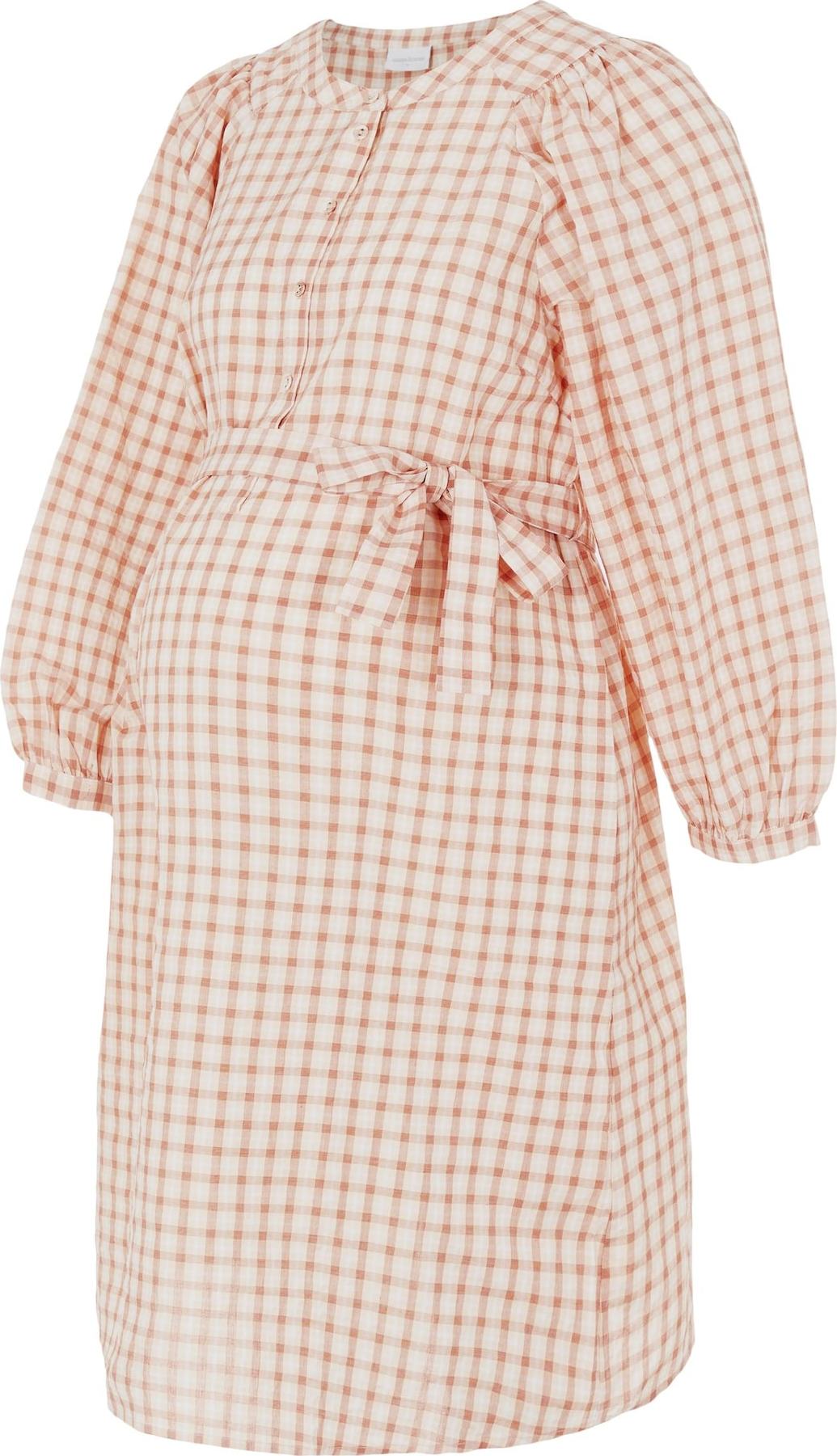 MAMALICIOUS Košilové šaty 'Fiona' růžová / starorůžová / bílá