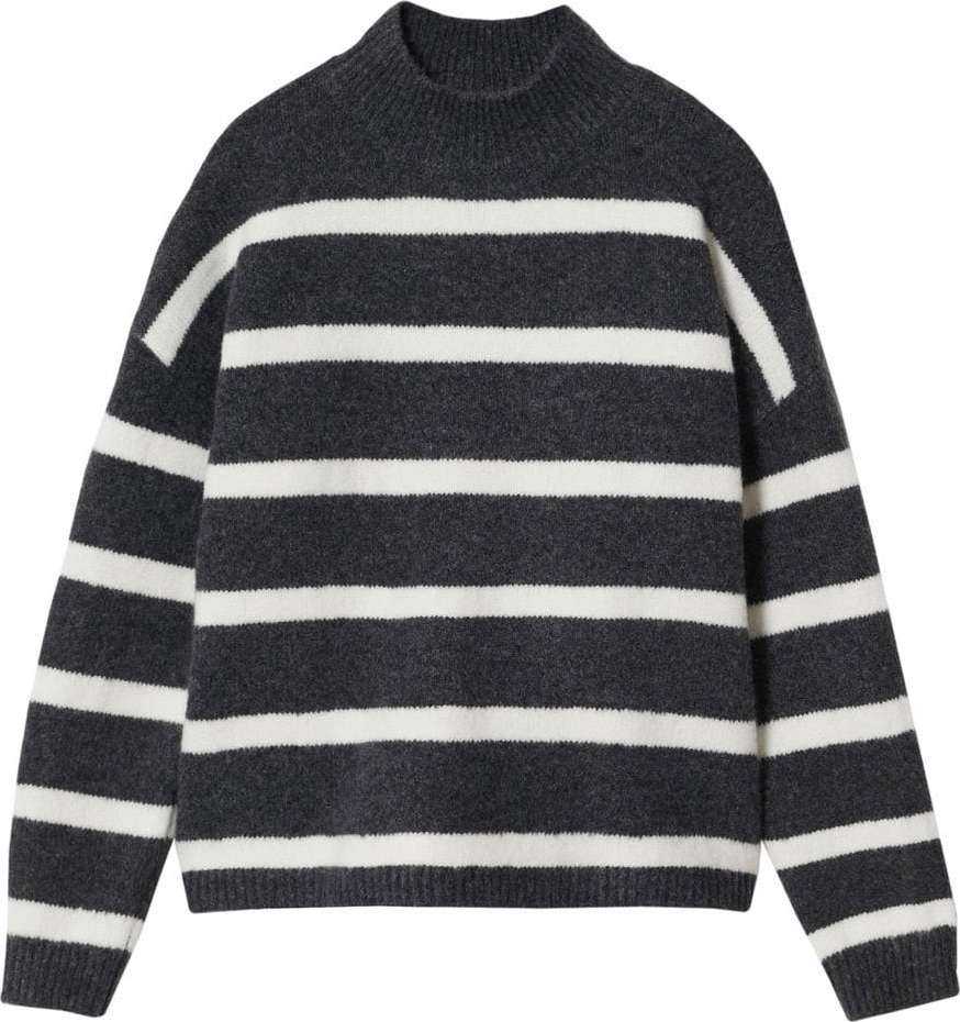 MANGO KIDS Svetr 'Kendall' grafitová / bílá