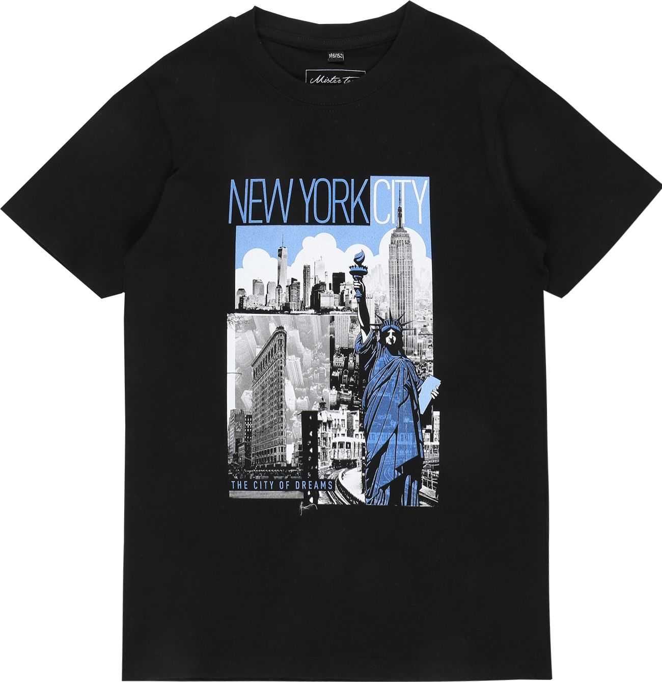 Mister Tee Kids Tričko 'New York City' světlemodrá / šedá / černá / bílá