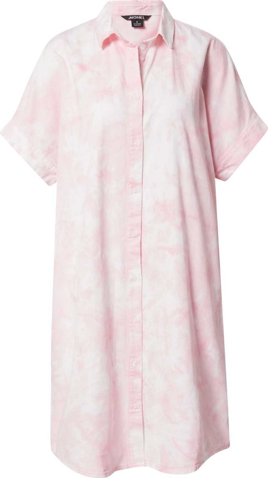 Monki Košilové šaty světle růžová / bílý melír