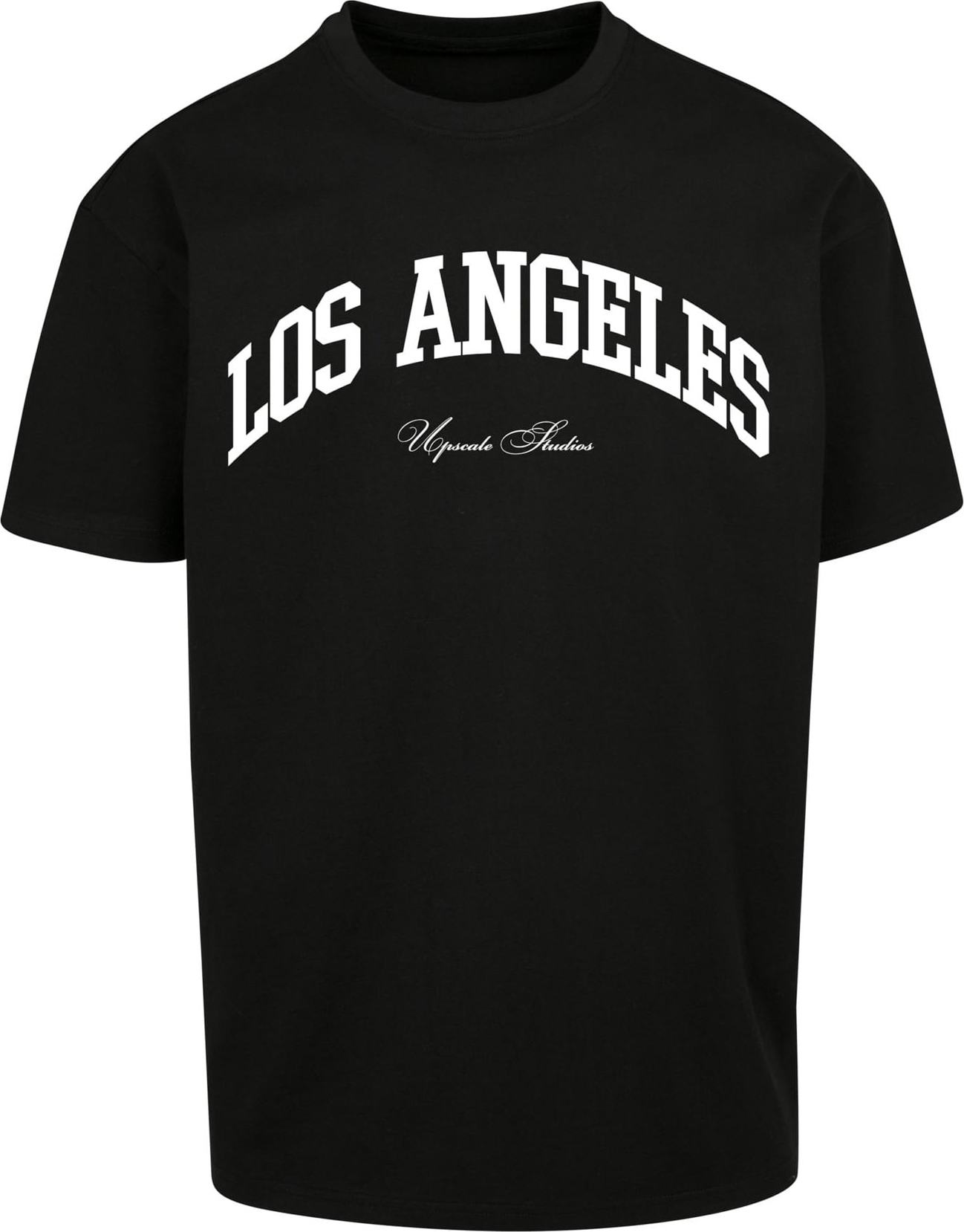 MT Upscale Tričko 'L.A. College' černá / bílá