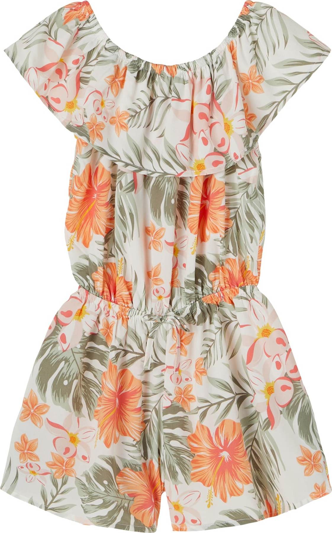 NAME IT Overal 'Vinaya' khaki / oranžová / pink / pastelově růžová / bílá