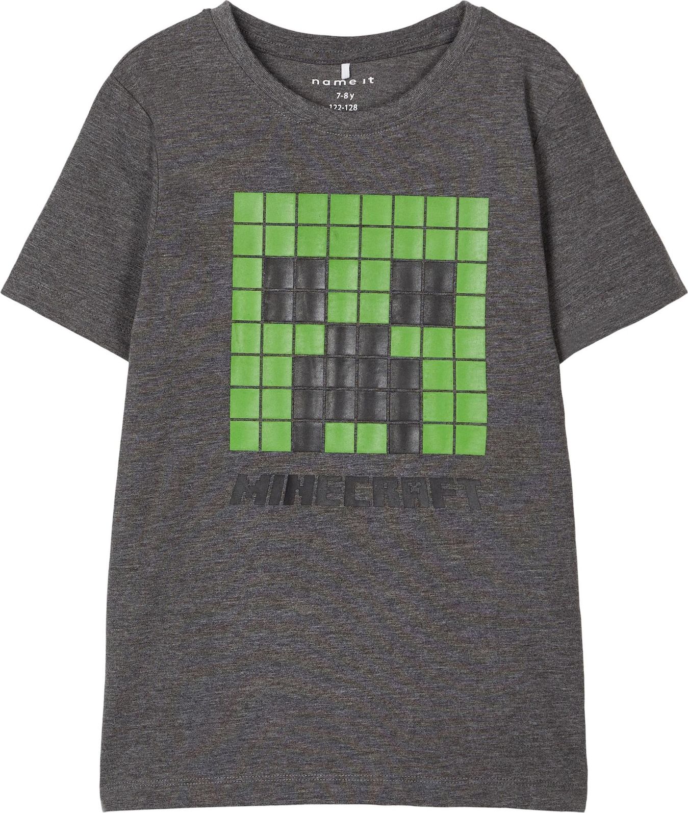 NAME IT Tričko 'Minecraft Andre' tmavě šedá / světle zelená
