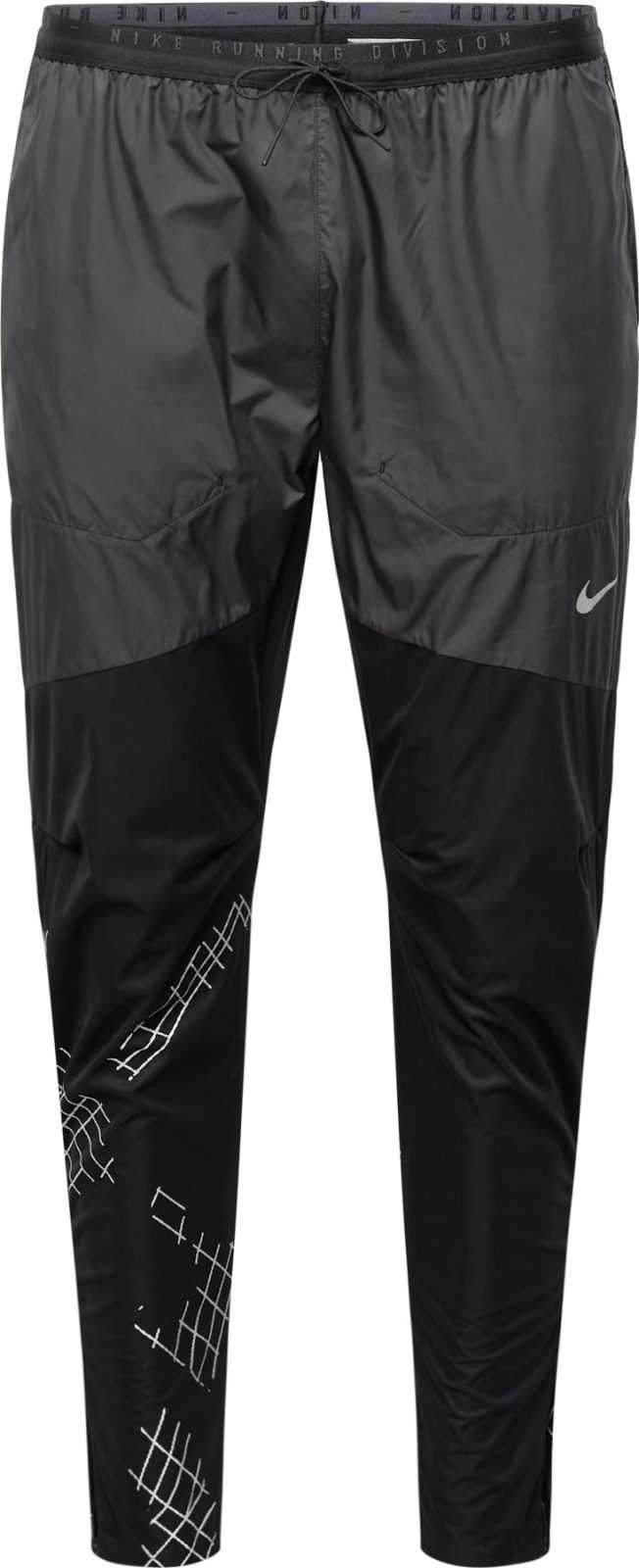 NIKE Sportovní kalhoty černá / bílá