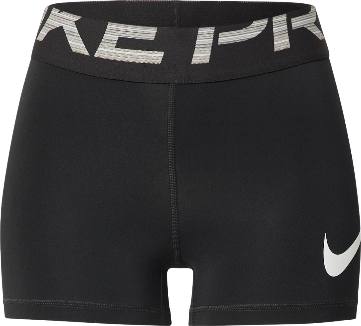 NIKE Sportovní kalhoty černá / bílá