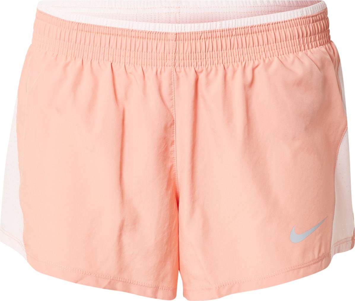 NIKE Sportovní kalhoty pastelově oranžová / bílá