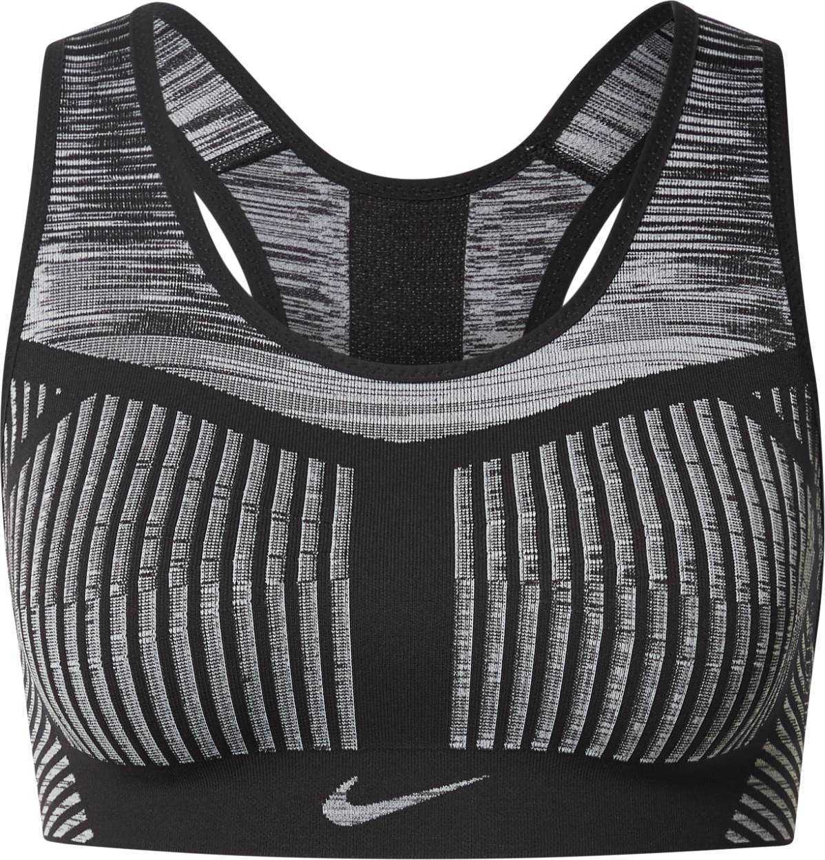 NIKE Sportovní podprsenka šedá / černá / bílá