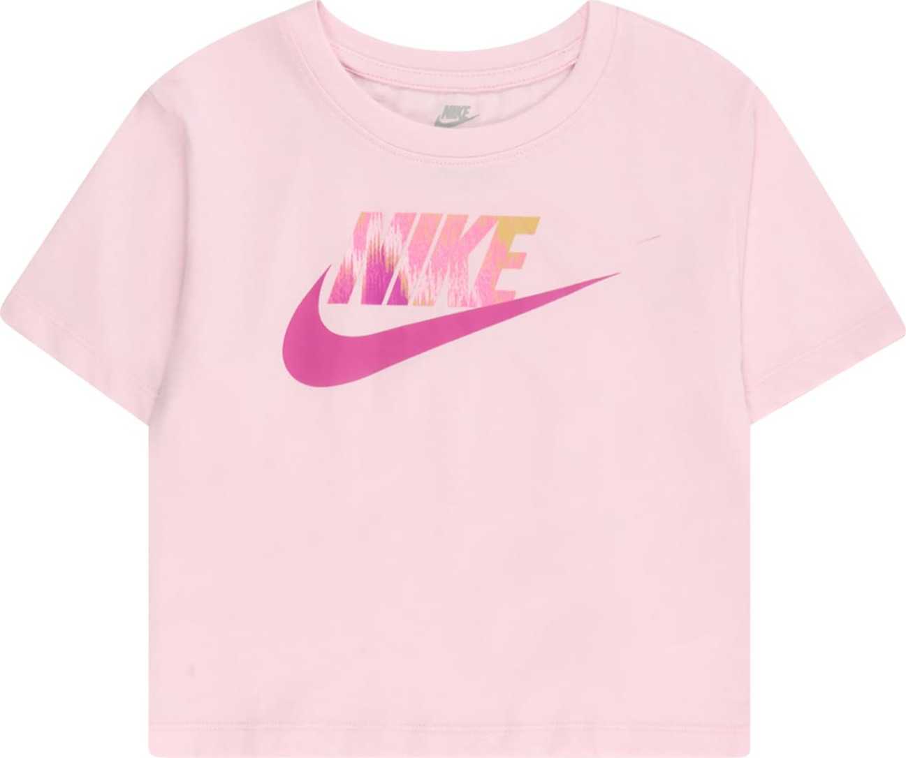 Nike Sportswear Funkční tričko 'FUTURA' písková / cyclam / růžová