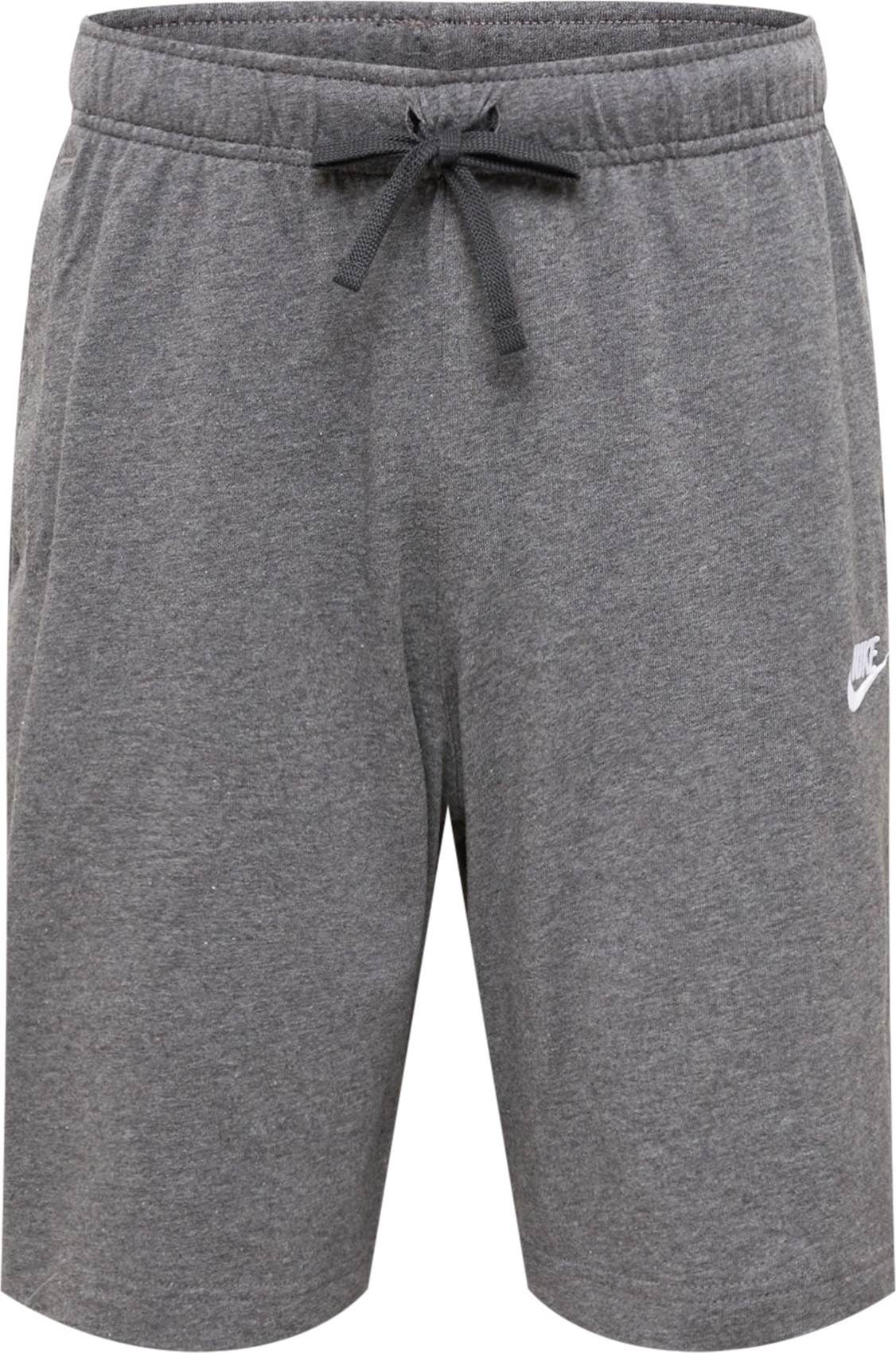 Nike Sportswear Kalhoty tmavě šedá / bílá