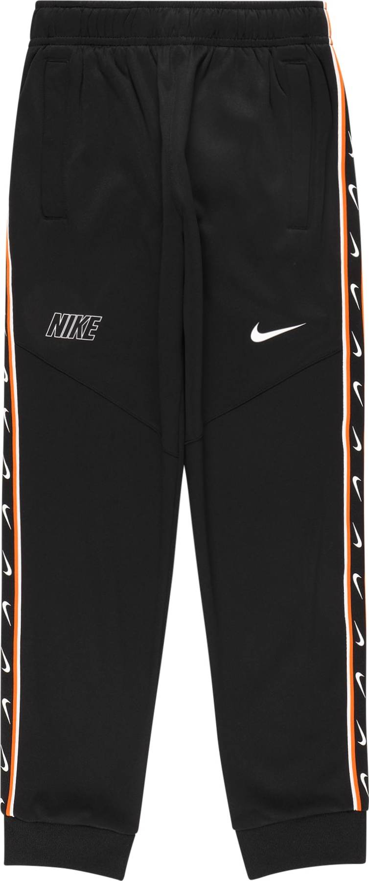 Nike Sportswear Sportovní kalhoty 'REPEAT' oranžová / černá / bílá