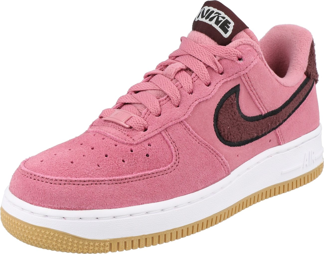 Nike Sportswear Tenisky 'Air Force 1' hnědá / světle růžová / černá