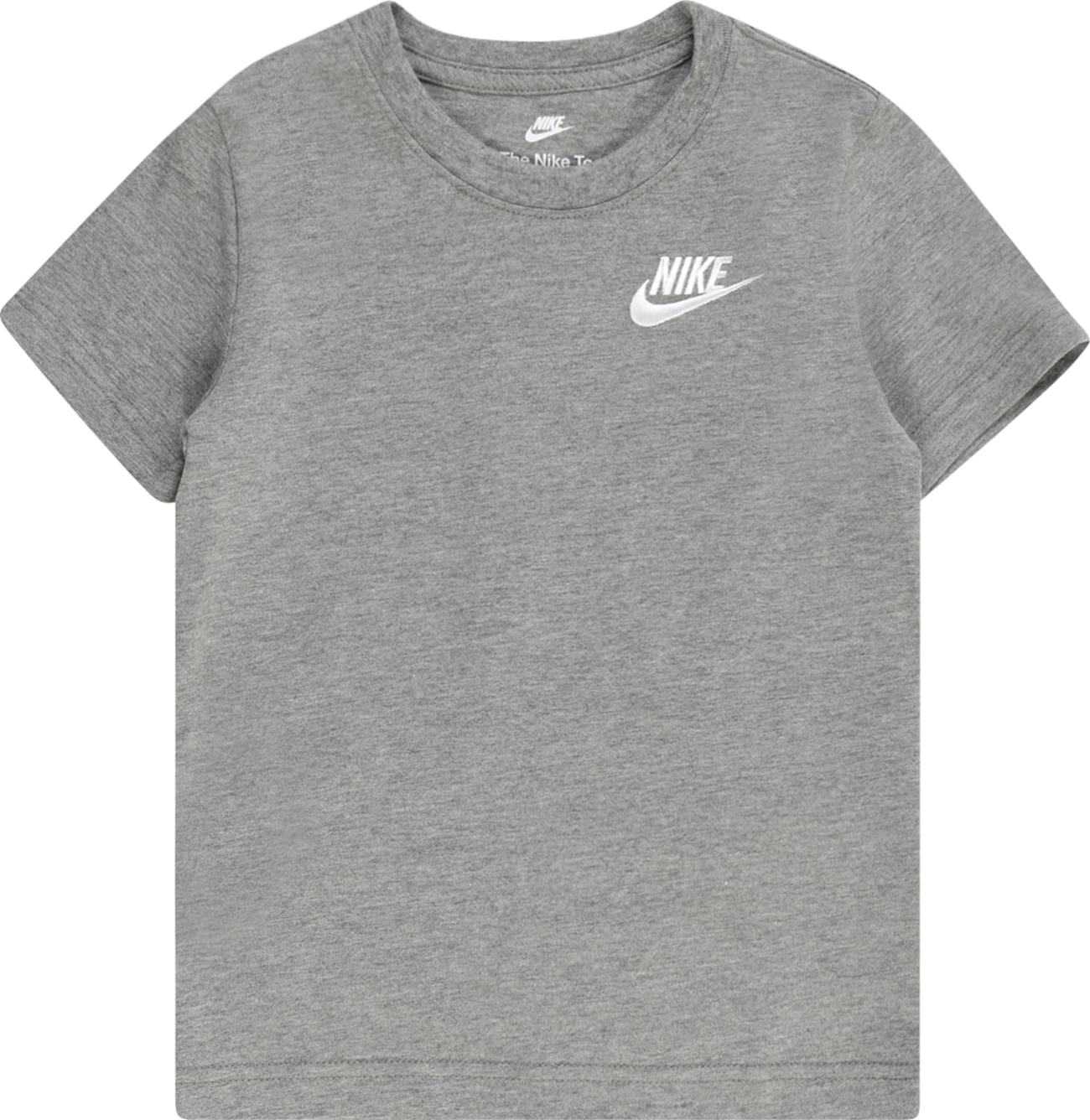 Nike Sportswear Tričko šedý melír / bílá