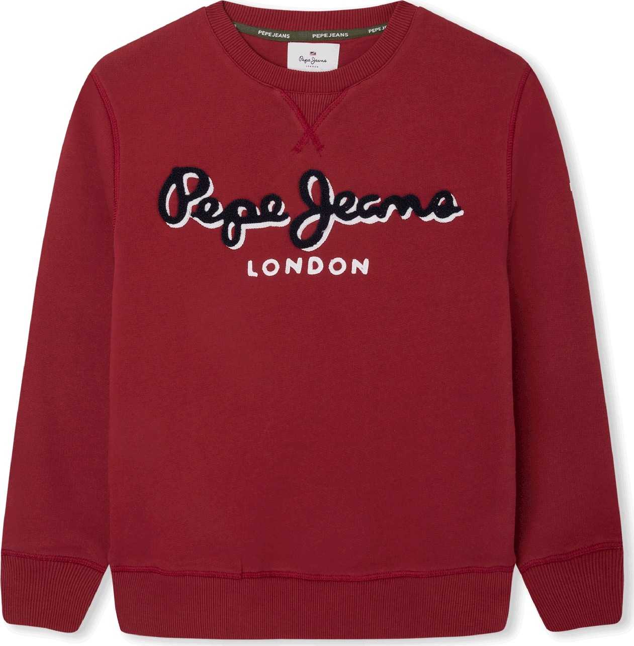 Pepe Jeans Mikina bordó / černá / bílá