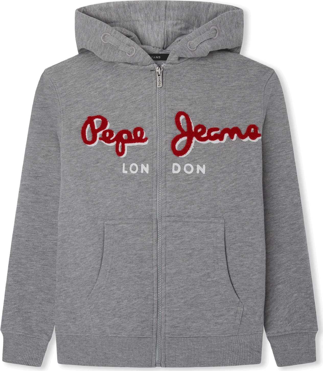 Pepe Jeans Mikina šedá / burgundská červeň / bílá