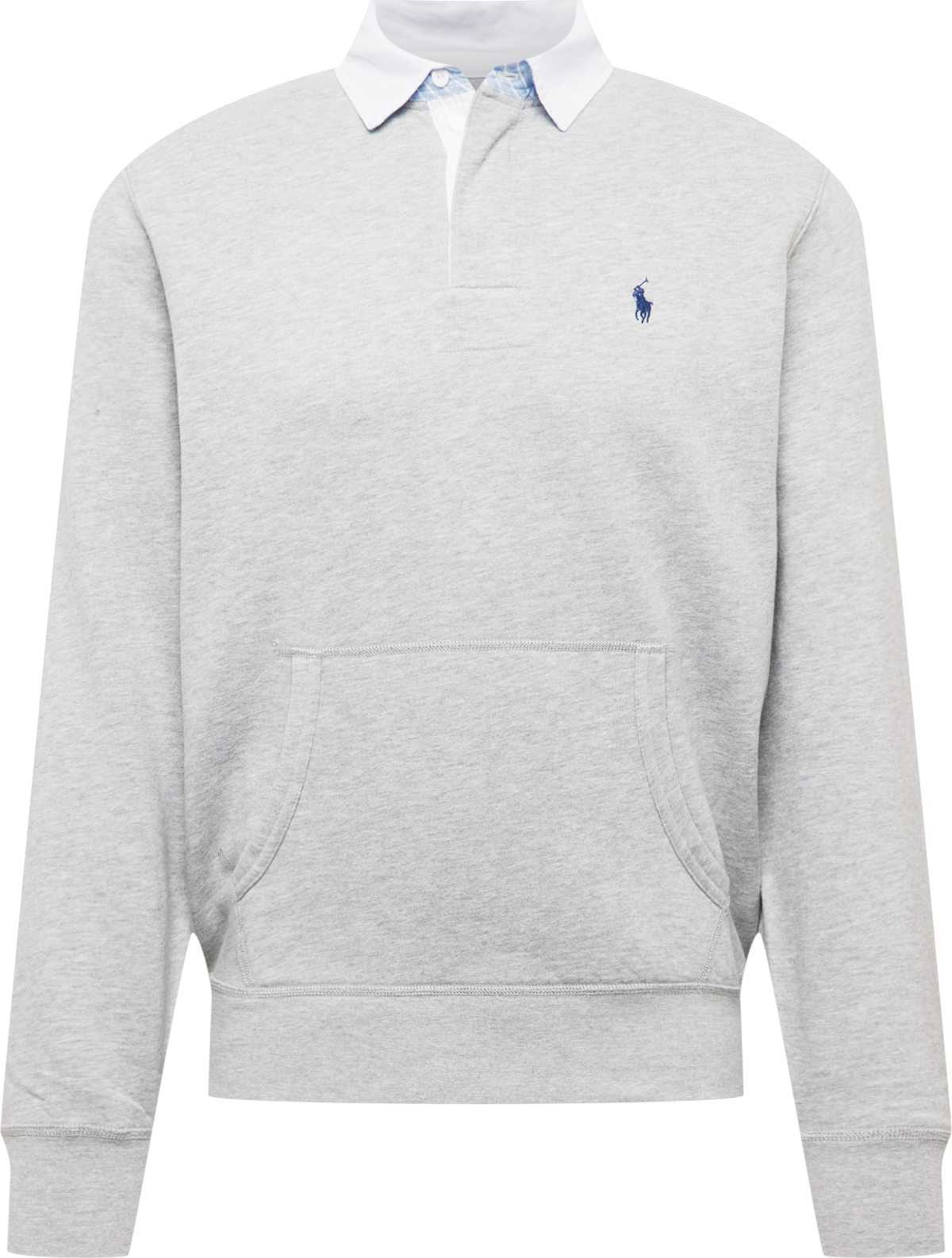 Polo Ralph Lauren Mikina 'RUGBY' námořnická modř / šedý melír / bílá