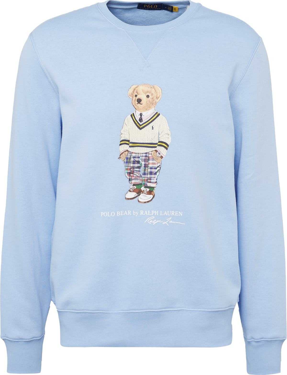 Polo Ralph Lauren Mikina světlemodrá / světle hnědá / bílá
