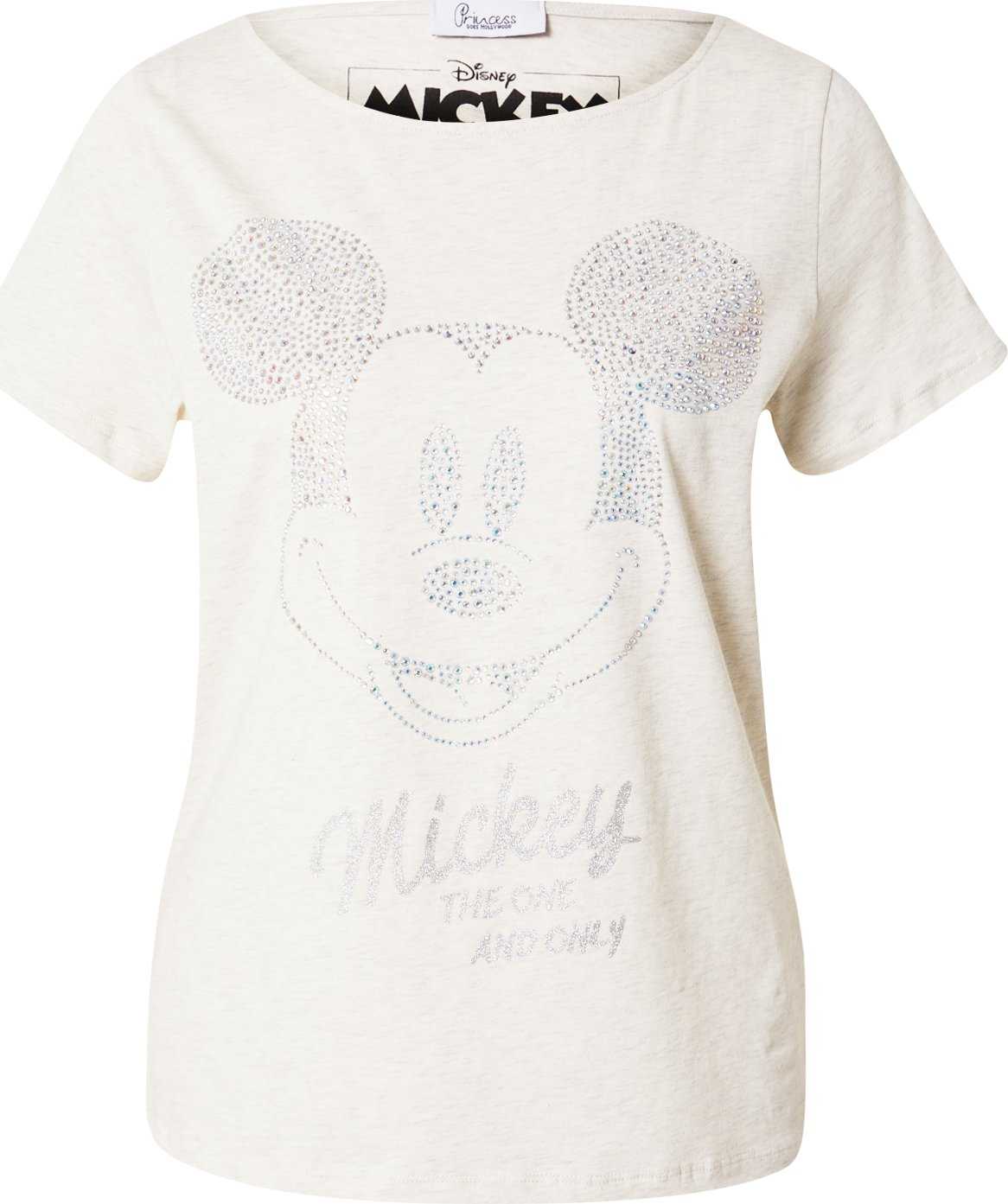 PRINCESS GOES HOLLYWOOD Tričko 'Mickey Mouse Steinchen' krémová