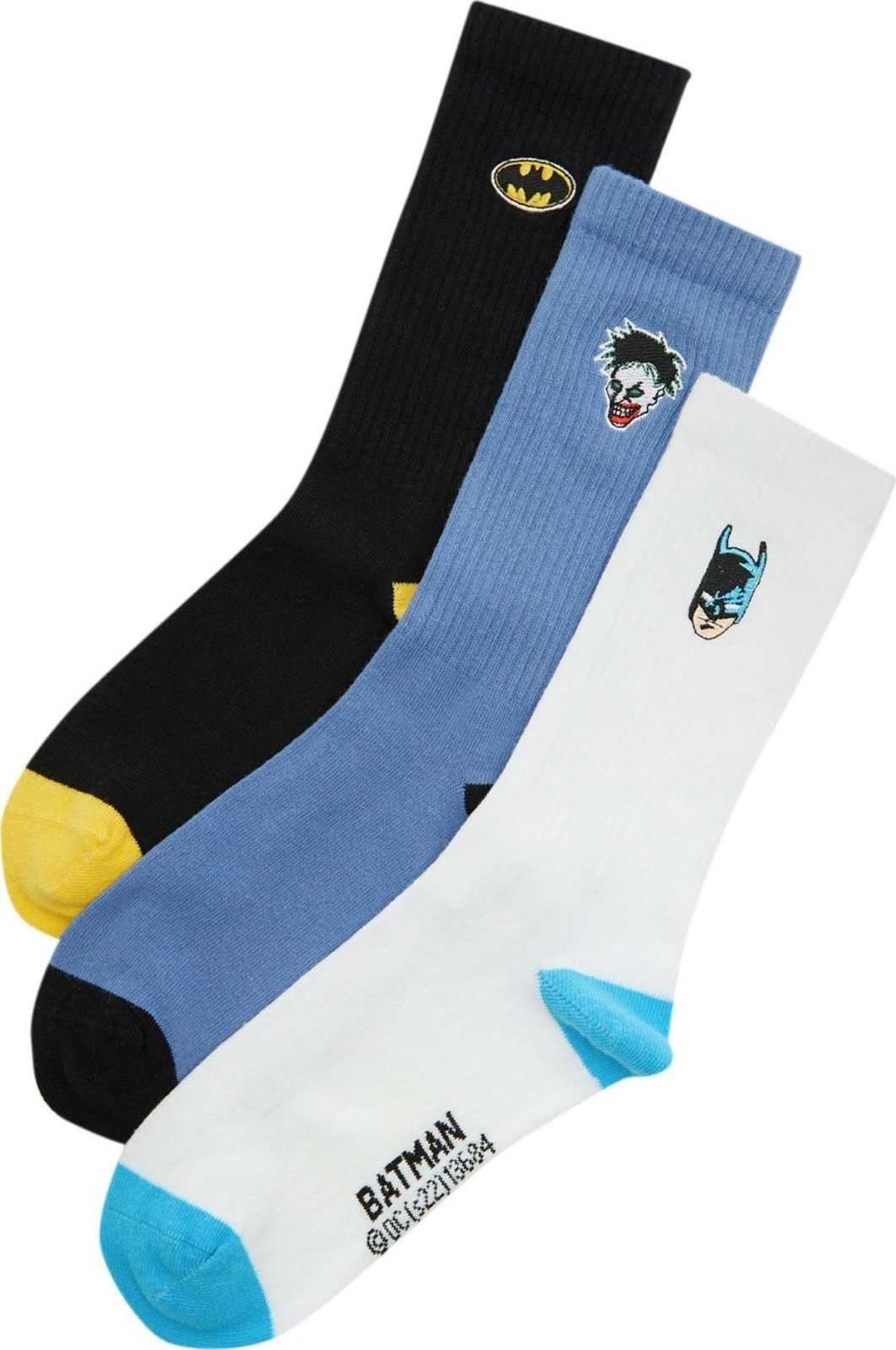 Pull&Bear Ponožky modrá / černá / bílá