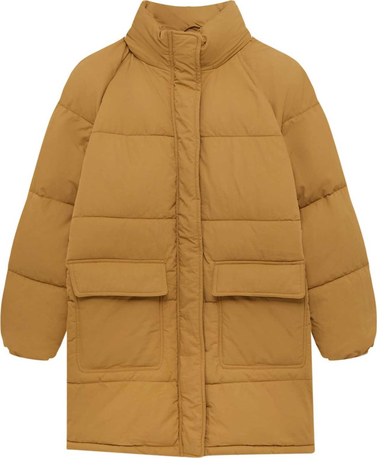 Pull&Bear Zimní kabát světle hnědá