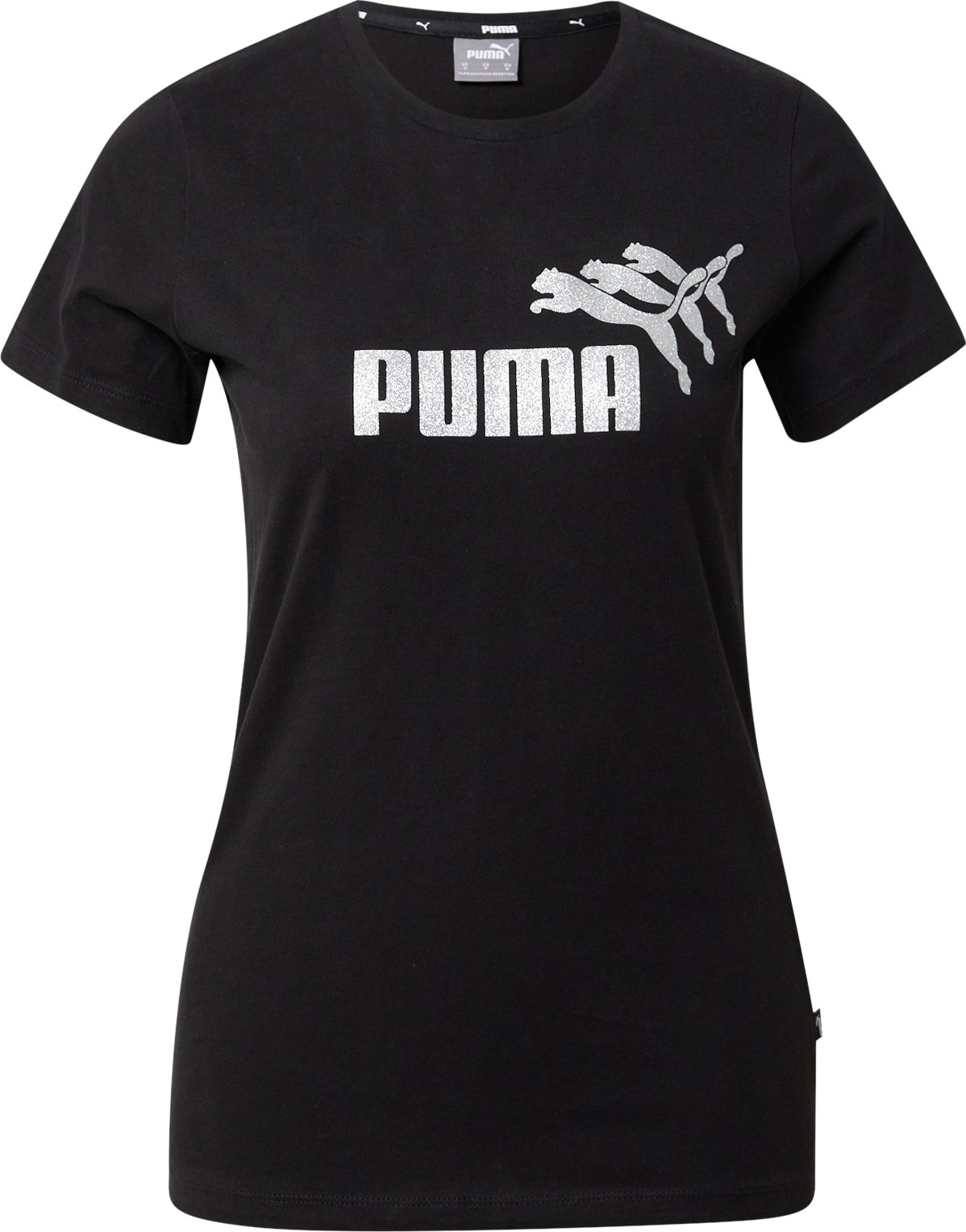 PUMA Funkční tričko černá / stříbrná
