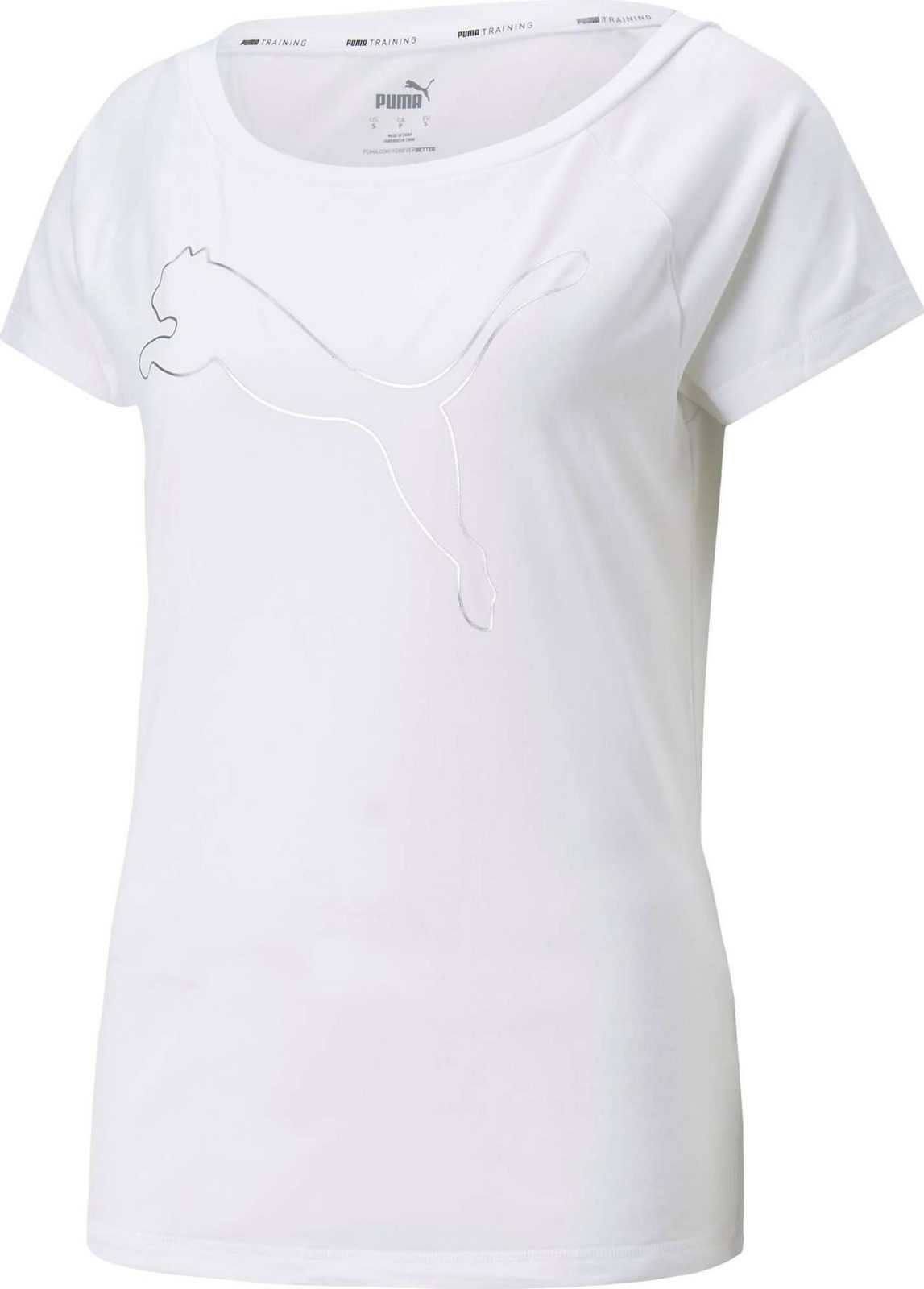 PUMA Funkční tričko stříbrná / bílá