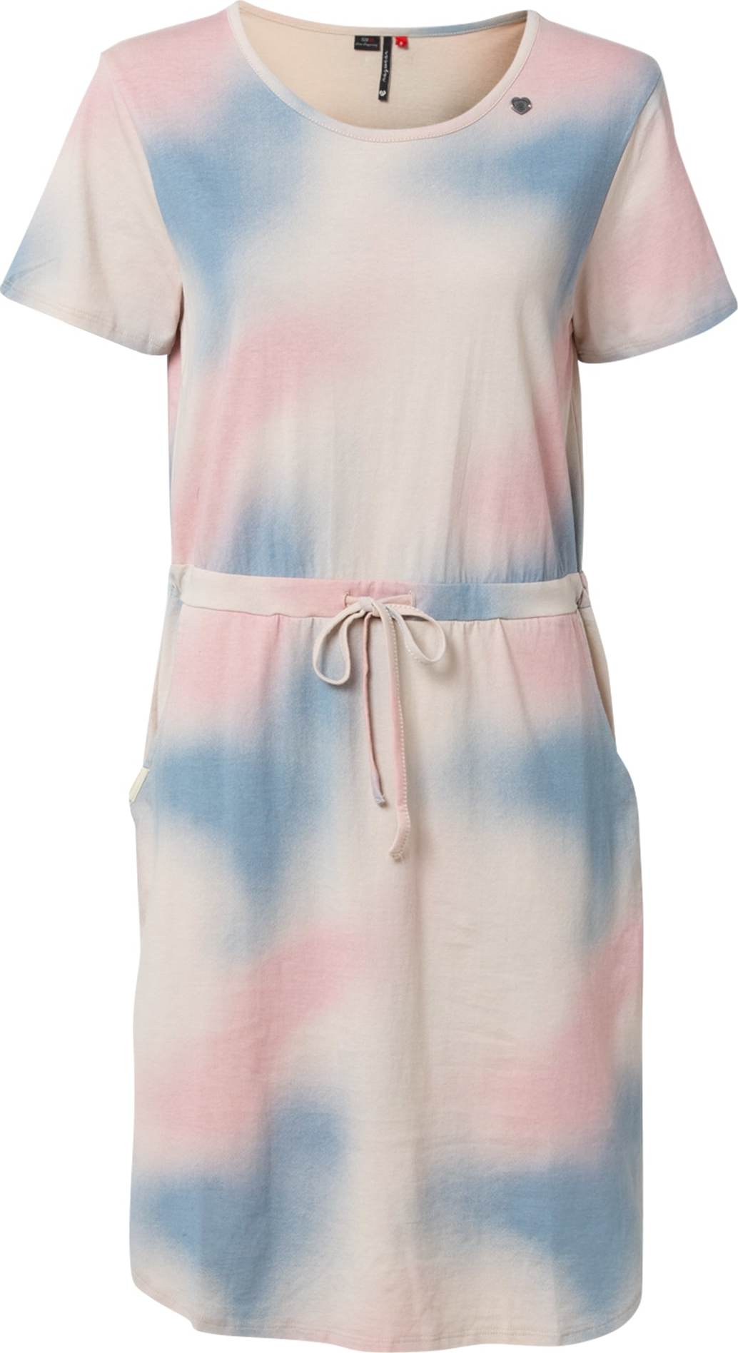 Ragwear Letní šaty 'ATHEENA' kouřově modrá / růžová / přírodní bílá