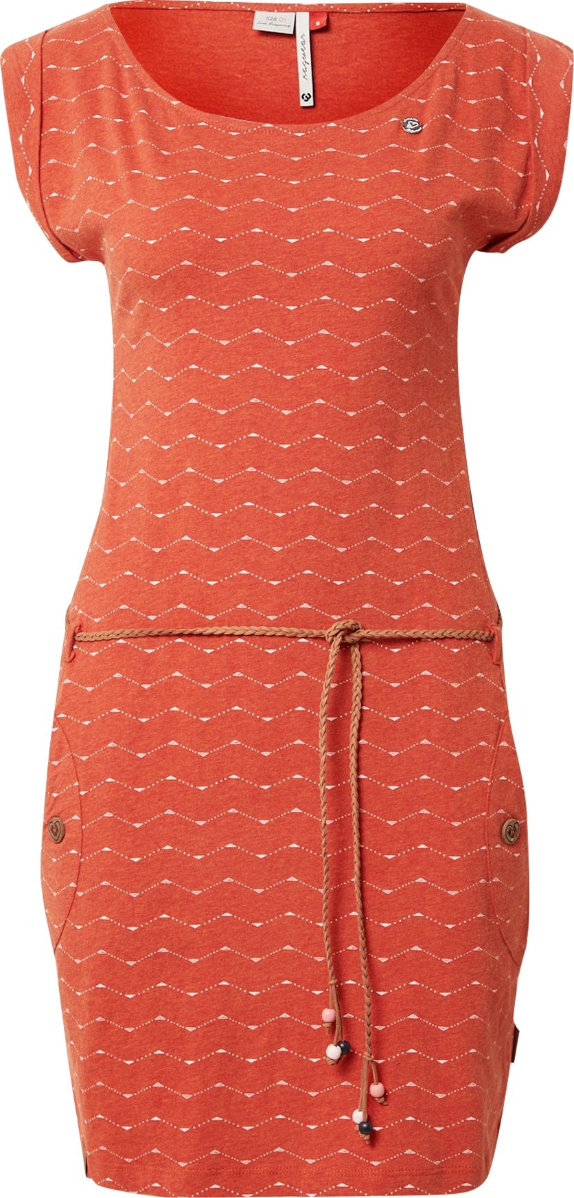 Ragwear Letní šaty 'TAG' oranžově červená / bílá