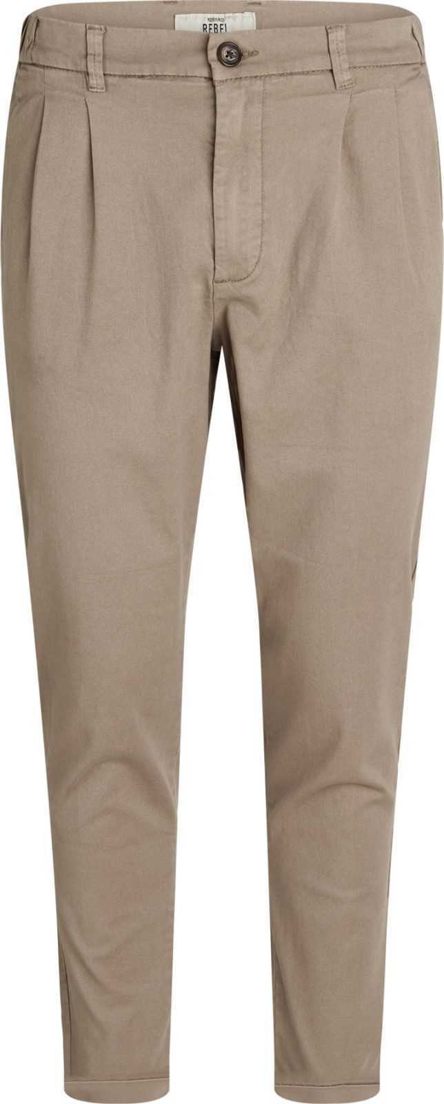 Redefined Rebel Kalhoty se sklady v pase 'Jacko' kaštanově hnědá