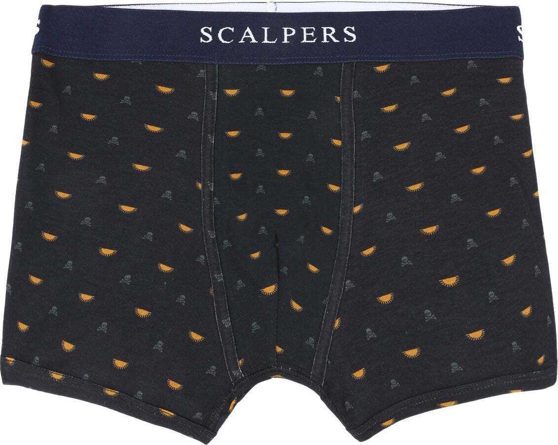 Scalpers Boxerky 'Just Funny' námořnická modř / žlutá