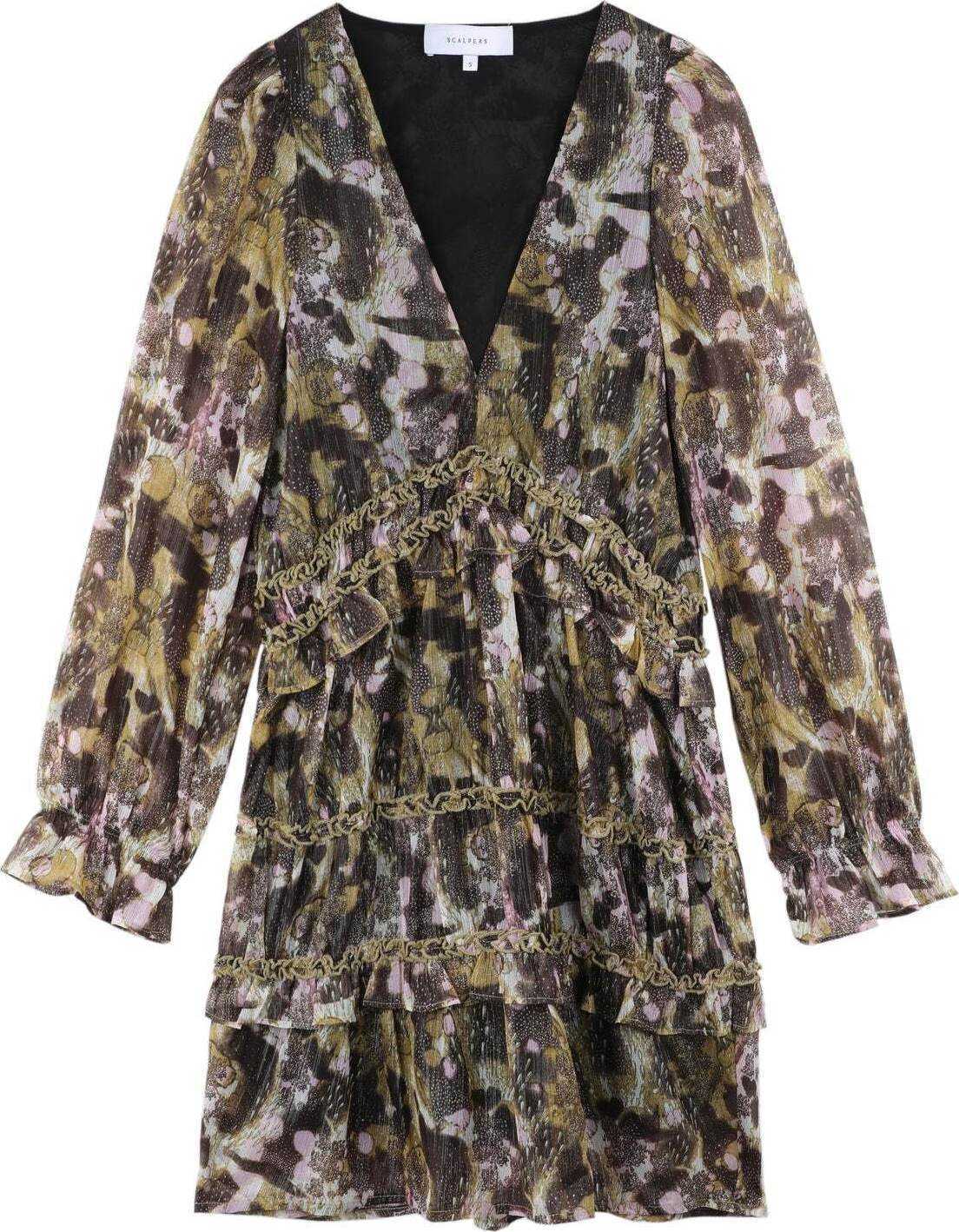 Scalpers Šaty 'Mile Dress' béžová / hnědá / olivová