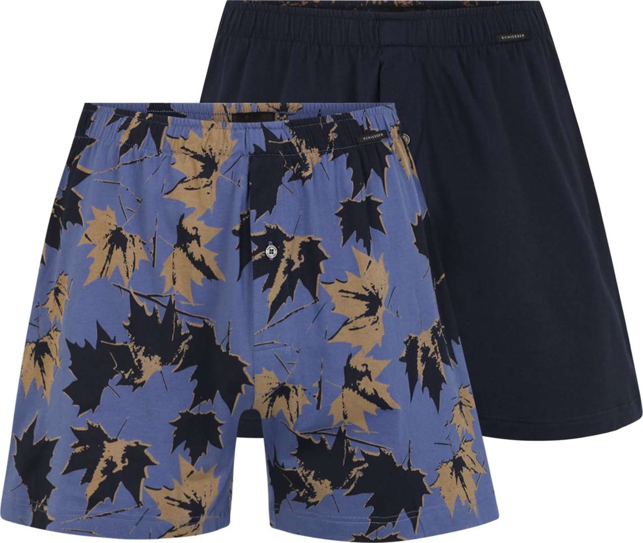 SCHIESSER Boxerky béžová / námořnická modř / fialkově modrá
