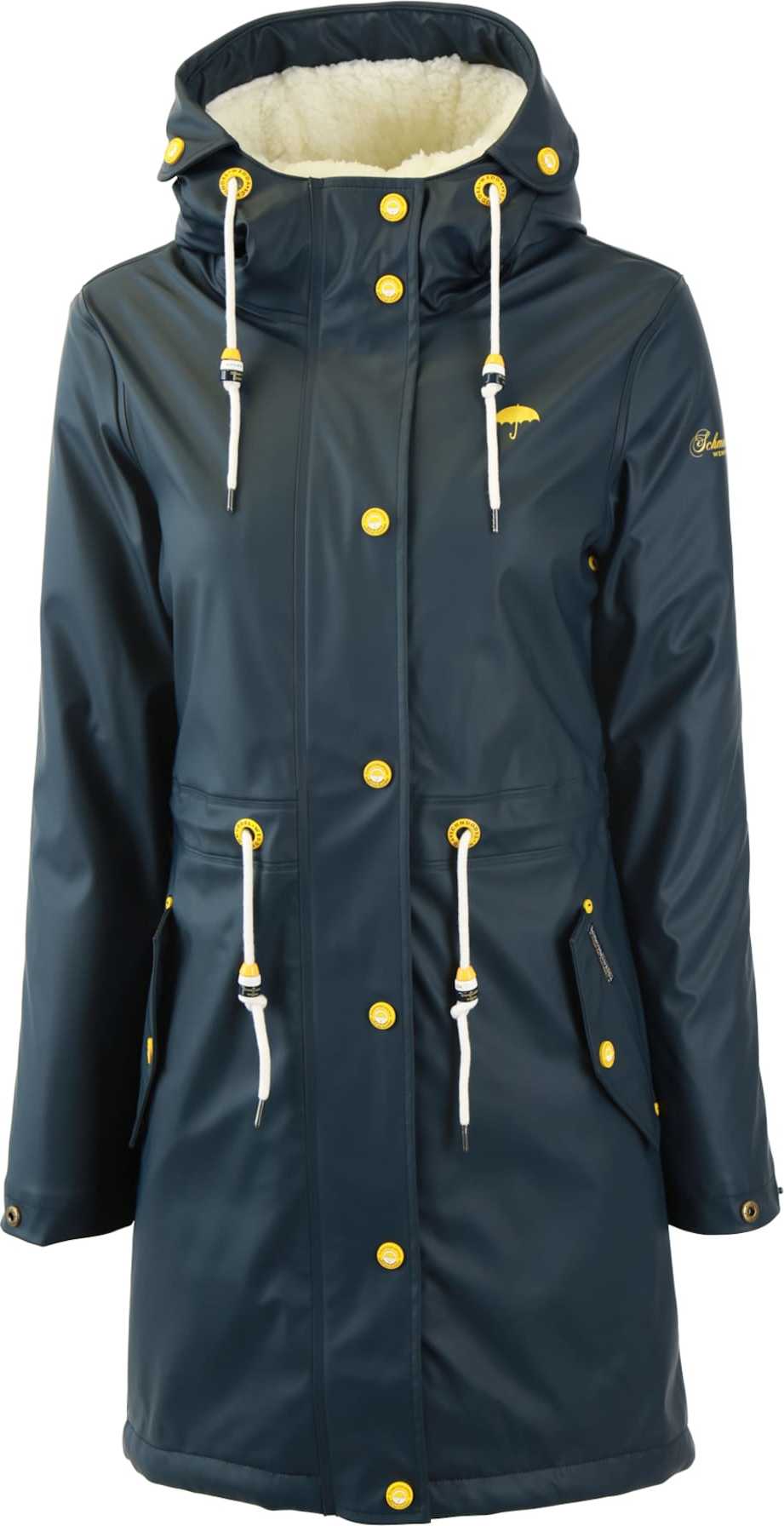 Schmuddelwedda Funkční kabát marine modrá / zlatě žlutá / bílá