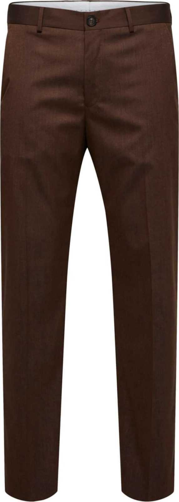 SELECTED HOMME Chino kalhoty tmavě hnědá