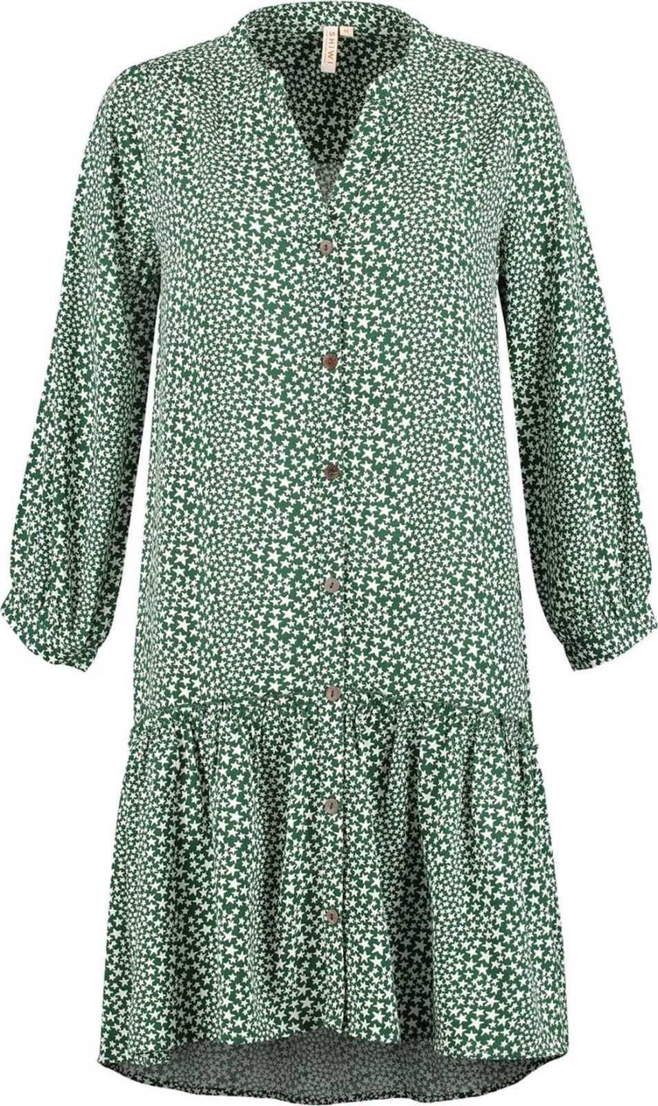 Shiwi Košilové šaty 'Tuvalu' smaragdová / bílá
