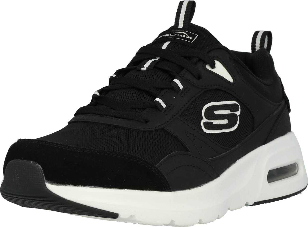 SKECHERS Tenisky černá / bílá